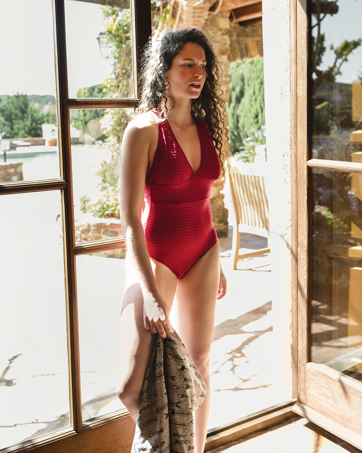 Bañador textura rayas Kea